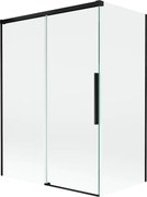 Mexen Rox, 2-krídlová posuvná vaňová zástena 120 + 70 x 150 cm, 8mm číre sklo, čierny matný profil, 8C9-120-070-70-00