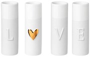 räder Porcelánové vázičky LOVE – set 4 ks