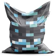 Sedací vak Classic Blocks 1 - detský, sivá / modrá