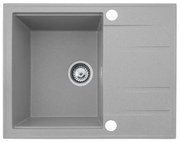 Gamma Modern 6550, 1-komorový granitový drez 650x500x210 mm s krátkym odkvapkávačom, šedá, GMA-ZLE000092