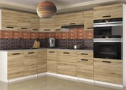 Kuchynská linka Belini 420 cm dub sonoma s pracovnou doskou Uniqagrande  TOR UNIQAGRANDE/5/WT/DS/0/B1