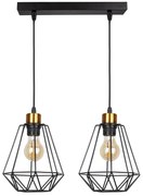 Candellux Čierno-zlatý závesný luster Primo pre žiarovku 2x E27 32-00224