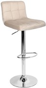 Barová stolička ARAKO zamatová, strieborná / béžová