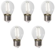 Sada 5 LED žiaroviek E27 P45 so súmrakovým senzorom 3W 250 lm 3000K