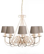 Lustr krémovej farby 60 cm s tienidlami v odtieni taupe - Giuseppe 8