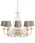 Lustr krémovej farby 60 cm s tienidlami v odtieni taupe - Giuseppe 8