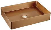 Sapho Sapho, AURUM nerezové umývadlo na dosku 50x35,2cm, vrátane výpuste, meď mat, AU303