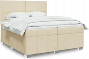 vidaXL Boxspring posteľ s matracom krémová 200x200 cm látka