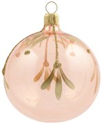 Bella Rose Sklenená vianočná ozdoba Guľa Ružová Lesk 1 Menšia