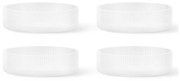 Ferm Living Sklenená miska Ripple Frosted – set 4 ks