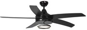 Stropný ventilátor čierny 132 cm vrátane LED s diaľkovým ovládaním - Cool Anello