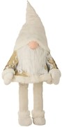 Bielo-zlatý veľký stojaci Santa Claus s pružným telom - 57*52*145 cm