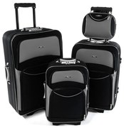 Rogal Sivo-čierna sada 4 cestovných kufrov "Standard" - S (20l), M (35l), L (65l), XL (100l)