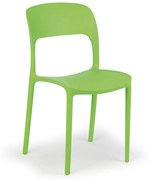 Dizajnová plastová jedálenská stolička REFRESCO, zelená
