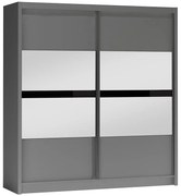 Skriňa Batumi 203 grafit/zrkadlo