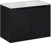 Comad Kúpeľňová skrinka s keramickým umývadlom Nova Black II 80 cm - čierna mat