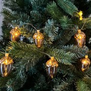 SIRIUS LED svetelné žalude, 8 kusov na reťazi, dĺžka 1,3 m, zlatá farba