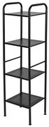 Erga Lexa, kúpeľňový kovový regál so 4 policami 28x33x114,5 cm, čierna matná, ERG-YKA-P.LEXA-4-BLK