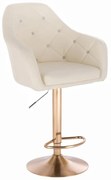 LuxuryForm DESIGN Barová stolička ROMA na zlatom tanieri - krémová