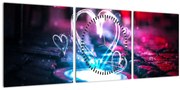 Obraz svetelného srdca (s hodinami) (90x30 cm)