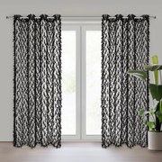 ZÁVES NA KRÚŽKOCH EVA MINGE VICTORIA 140X250 CM ČIERNA