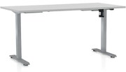 Výškovo nastaviteľný stôl OfficeTech A, 160 x 80 cm, sivá podnož, svetlo sivá