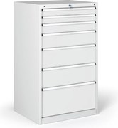 Dielenská zásuvková skriňa na náradie G345, 7 zásuviek, 881 x 653 x 1200 mm, sivá