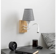 Brilagi - LED Nástenná lampa NUBILA WOOD 1xE27/25W/230V + LED/3W dub/šedá
