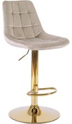 Barová stolička ARCOS zamat béžová/zlatá