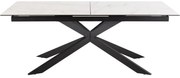 Jídelní rozkládací stůl Irwine 200/240 cm bílý mramor/černý