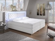 Manželská posteľ Boxspring 180 cm Pius (biela) (s matracmi). Akcia -20%. Vlastná spoľahlivá doprava až k Vám domov. 611050