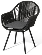 Otočné jedálenské kreslo s textilným výpletom