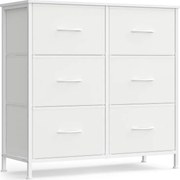 Komoda s textilnými zásuvkami VELMIO 77 x 74 cm, biela
