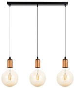 Luster na lanku MIROS 3xE27/60W/230V čierna/medená