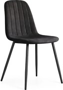 Jedálenská stolička LUMO zamatová, čierna / čierne nohy