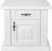 Biely nočný stolík z masívu s dvierkami, 60x40x54 cm Otváranie vpravo