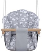 2Kids Toys - Detská textilná hojdačka šedá/buk