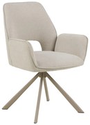 Béžové čalúnené jedálenské kreslo s podrúčkami Graham – Actona