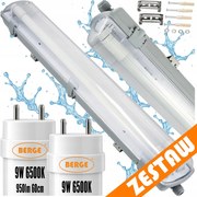 Sada LED svietidiel, hermetické svietidlo, 60 cm, 18 W, 1900 lm, 6500 K, do garáže, s plechom