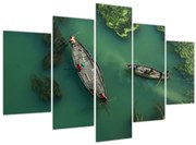 Obraz - Rybári na rieke (150x105 cm)