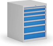 Závesný dielenský box k stolu G8, 6 zásuviek, 560 x 600 x 700 mm, modrá