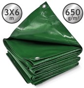 JAGO Plachta 650 g/m², hliníkové oká, zelená, 3 x 6 m