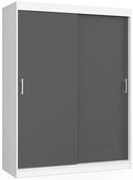 Šatníková skriňa s posuvnými dverami 150 cm CLP mono biela / sivá