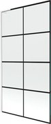 Mexen Next L, 1-krídlová vaňová zástena 100 x 150 cm, 6mm číre sklo-čierny vzor, biely profil, 895-100-000-03-77-20