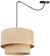 Závesné svietidlo Juta Spider, 1x jutové tienidlo, (výber z 2 farieb konštrukcie), (fi 40cm), t