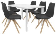 Jedálenský set 1 + 6 Belini biely / čierne Amareto AMA/1/ZES/W/6B