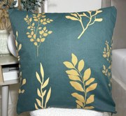 INTERMEDIC SK Bavlnená dekoratívna obliečka Forest Gold 40x40 cm – tmavozelená so zlatým vzorom