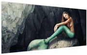 Obraz - Morská panna na skale (120x50 cm)