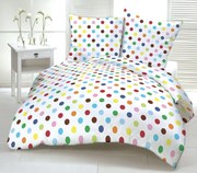 Obliečky bavlnené Rainbow dots TiaHome - 1x Vankúš 90x70cm, 1x Paplón 140x200cm
