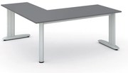 Rohový kancelársky písací stôl PRIMO FLEXIBLE, 180x180 cm, grafit